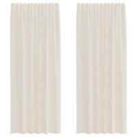 Gordijnen voile met roedezakken 2 st crèmekleurig - thumbnail