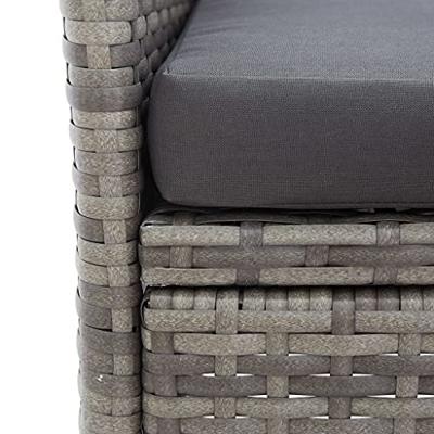 Tuinbank 2-zits met tafeltje 143 cm poly rattan grijs