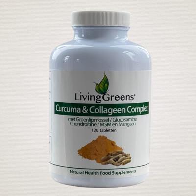 Livinggreens Curcuma & collageen complex 120 Tabletten