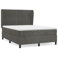 Boxspring met matras fluweel donkergrijs 140x190 cm - thumbnail