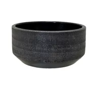 HS Potterie Schaal lagos 27x13cm raster zwart - thumbnail