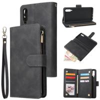 Voor Galaxy A50 multifunctionele retro Frosted horizontale Flip lederen draagtas met kaartsleuf & houder & rits portemonnee & foto frame & Lanyard (zw - thumbnail