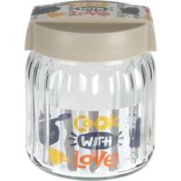 Voorraadpot glas 1L met deksel - thumbnail