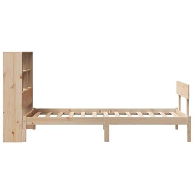 Bed met boekenkast zonder matras massief grenenhout 90x200 cm