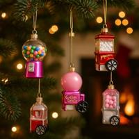 Decoris kersthanger glas food d9cm - assortiment - thumbnail