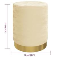 Hocker met opbergruimte rond fluweel abrikooskleurig - thumbnail