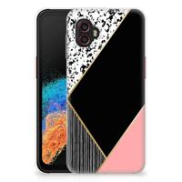 Samsung Galaxy Xcover 6 Pro | TPU Hoesje | Zwart Roze Vormen - thumbnail