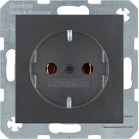 Berker S1 B1/B3 wandcontactdoos met randaarde 1-voudig antraciet mat 47431606 - thumbnail