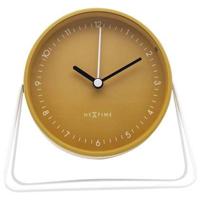 NeXtime NE-5240YL Wekker Berlin 14x13 cm Geel/Wit/Metaal - thumbnail