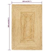 Vloerkleed handgemaakt 200x300 cm jute - thumbnail