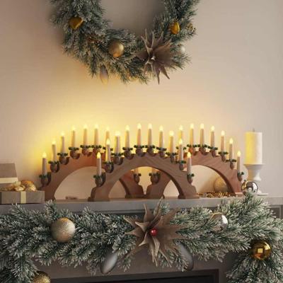Kerst Kaarsenboog met 10 LED Kaarsen 3 pcs Bruin 47 x 5 x 29 cm