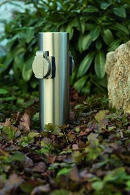 Heitronic 35103 Buitenstopcontact 2-voudig RVS Aanraakbeveiliging