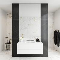 MONDIAZ DENTA 100 badmeubel talc 2 lades wastafel midden 1 kraangat - thumbnail