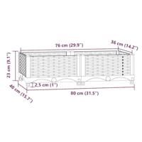 Plantenbak verhoogd 80x40x23 cm polypropyleen - thumbnail