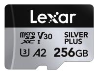 Lexar MicroSDXC Silver Plus UHS-1 256GB V30 R205/W100MB/s - thumbnail