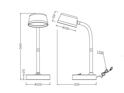 Trio Led bureaulampKiko wit - R52501101