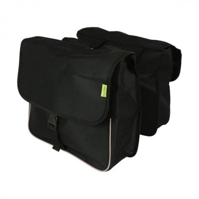 Dresco Basic shopper dubbele fietstas 32 liter nylon zwart