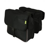 Dresco Basic shopper dubbele fietstas 32 liter nylon zwart - thumbnail