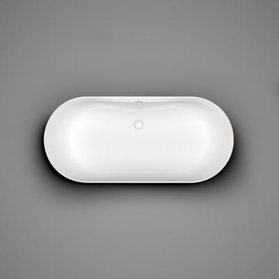 Vrijstaand Ligbad Clou Solium Geïntegreerde Overloop Met Plug Mat Wit