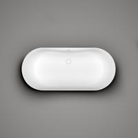 Vrijstaand Ligbad Clou Solium Geïntegreerde Overloop Met Plug Mat Wit - thumbnail