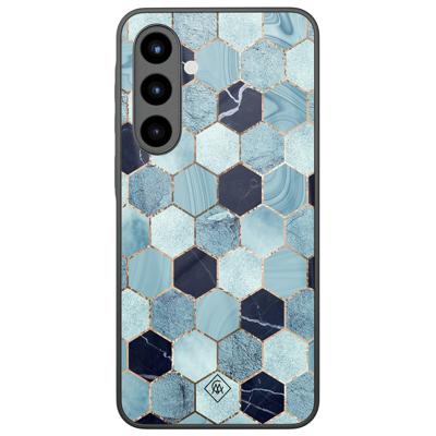 Samsung Galaxy A56 glazen hardcase - Blue cubes Samsung Galaxy A56 glazen hardcase - Blue cubes