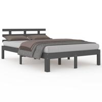 Bedframe massief hout grijs 200x200 cm - thumbnail