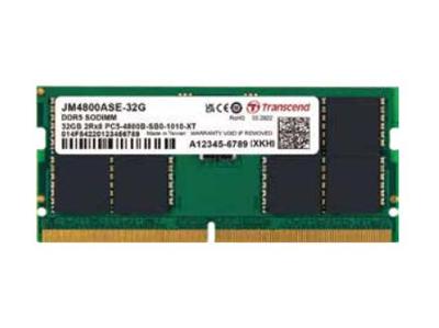 Transcend jm4800ase-16g jetram, ddr5, 16gb, so-dimm, 4800 mhz, 1rx8, 2gx8, cl40, 1.1v