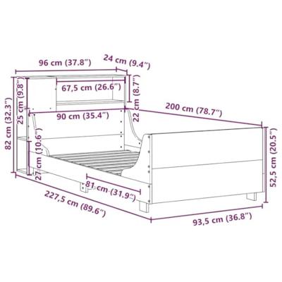 Bedframe zonder matras massief grenenhout 90x200 cm