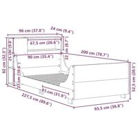 Bedframe zonder matras massief grenenhout 90x200 cm - thumbnail