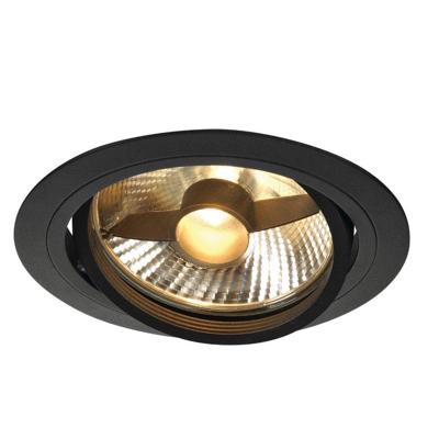 SLV InbouwspotNew Tria ES111 Round zwart met bladveren - 113550