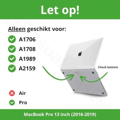 Lunso MacBook Pro 13 inch (2016-2019) cover hoes - case - Green Jungle