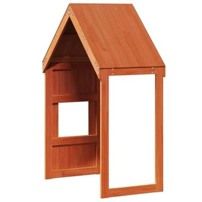 Kinderbedhuisje 5x99x139,5 cm massief grenenhout wasbruin