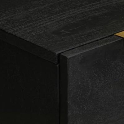 Dressoir 60x33x75 cm bewerkt hout zwart