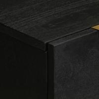 Dressoir 60x33x75 cm bewerkt hout zwart - thumbnail