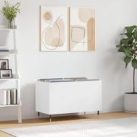 Platenkast 74,5x38x48 cm bewerkt hout wit - thumbnail