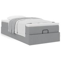 Ottoman bed met matras 90x200cm stof lichtgrijs - thumbnail