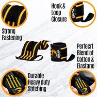 GASP Hardcore Wrist Wraps Black/Yellow - thumbnail