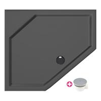 Douchebak Xenz Marshall | 90x90x4 cm | Incl.Afvoersifon-Chroom | Acryl | Vijfhoek | Zwart mat - thumbnail