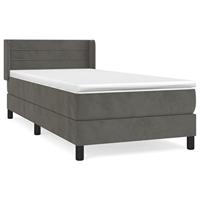 Boxspring met matras fluweel donkergrijs 90x200 cm - thumbnail