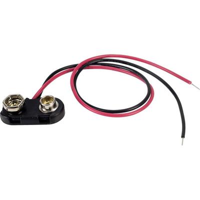 TRU COMPONENTS BS-ER-1-200 Batterijclip Aantal cellen: 1 9V (blok) Drukknopaansluiting (l x b x h) 24.5 x 11.8 x 7.3 mm