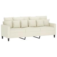 2-delige Loungeset met kussens fluweel crèmekleurig - thumbnail