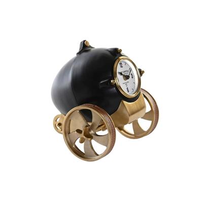 Tafelklok DKD Home Decor Zwart Gouden Koloniaal