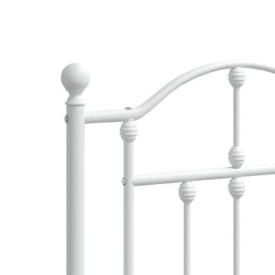 Bedframe met hoofd- en voeteneinde metaal wit 120 x 190 cm - thumbnail