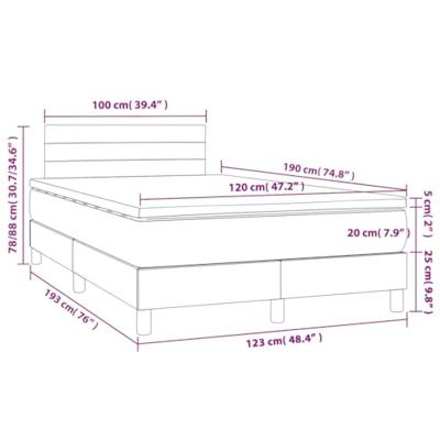 Boxspring met matras stof lichtgrijs 120x190 cm