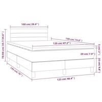 Boxspring met matras stof lichtgrijs 120x190 cm - thumbnail