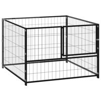 Hondenkennel 100x100x70 cm staal zwart - thumbnail