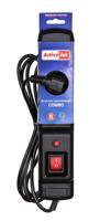 Activejet COMBO 3GN 5M power uitbreiding 3 AC-uitgang(en) Binnen Zwart - thumbnail