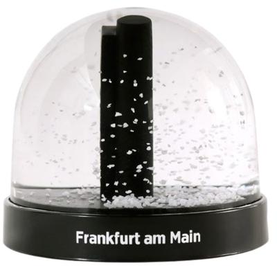 sneeuwbol City Icons Frankfurt 8,7 x 8 cm glas zwart