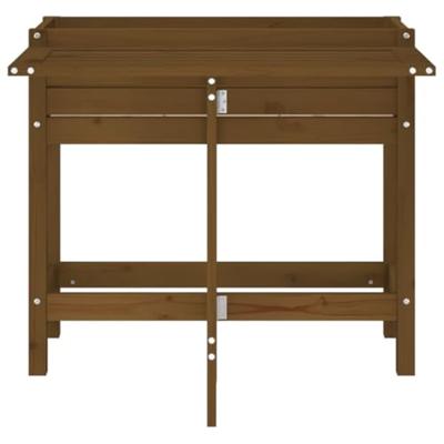 Plantenbak met inklapbaar tafelblad grenenhout honingbruin