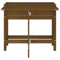 Plantenbak met inklapbaar tafelblad grenenhout honingbruin - thumbnail